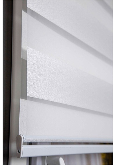 Oba Perde Pirilti Zebra Perde Beyaz 160 x 190