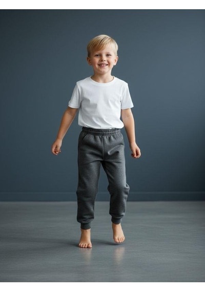 Zekids Erkek Çocuk İçi Şardonlu Kalın Eşofman Alt-16658 Füme