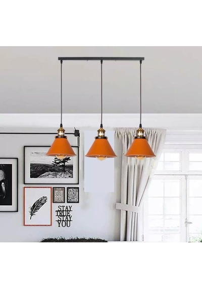 Rsylight Retro Dekoratif 3 Lü Bakır Rustik Metal Sarkıt Avize 60