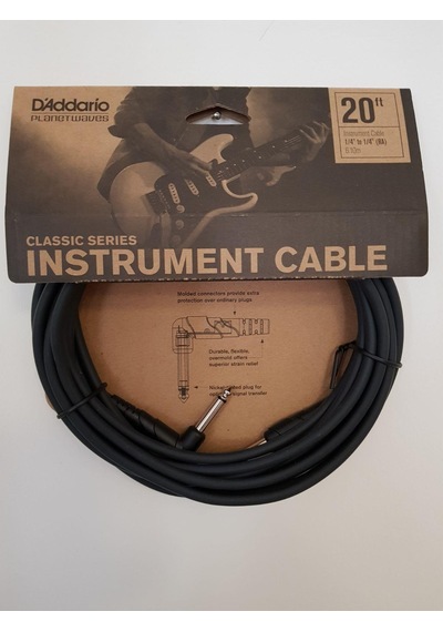 Planet Waves Pwcgtra20 Gitar Kablosu Cable Right Angle 6 Metre Korozyona Dayanıklı - Saf Sinyal - L Açılı