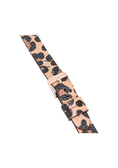 Bouletta Fitbit Versa Deri Kordon Ferro Gold Troklu Leopar