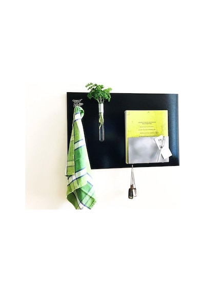 Dünya Magnet Magnet Panosu, Dekoratif Mıknatıslı Pano, Siyah, Metal Pano, 50x70 Cm Standart