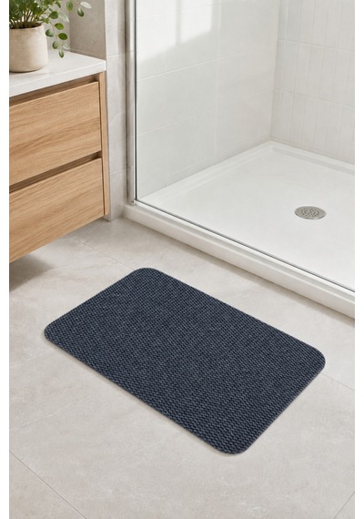Yıkanabilir Banyo Paspası Kaymaz Taban Su Emici Duş Önü Lavabo Önü Tuvalet Önü Banyo Halısı 40x60 Cm Gri