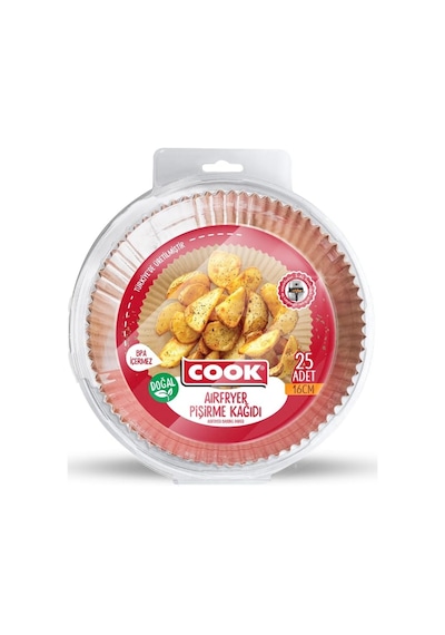 Cook Airfryer Pişirme Kağıdı, Standart Boy, 16 Cm, 25 Adet