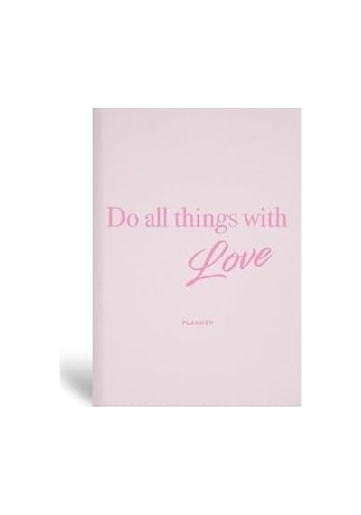 15x21 Keten Süresiz Planlayıcı Ajanda Defter Pembe Açık Gri