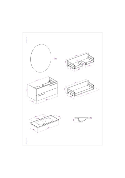 Kobos Serenity 100 Cm Banyo Dolabı Seti Moon Grey Gri Kobos Serenity 100 Cm Banyo Dolabı Seti Moon Grey Gri