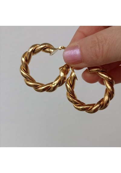 Lente Aksesuar Lente Aksesuar Gold Çelik Burgu Halka Küpe - Kararmaz Suya Dayanıklı Altın