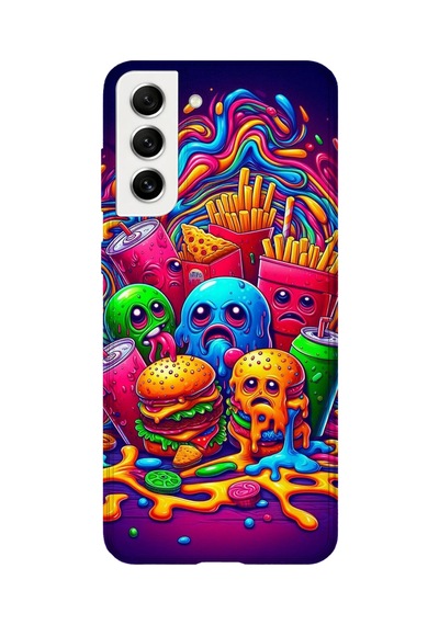 Samsung Galaxy S21 Uyumlu Baskılı Şeffaf Telefon Kılıfı Koleksiyon: Snacktoon Delight 4