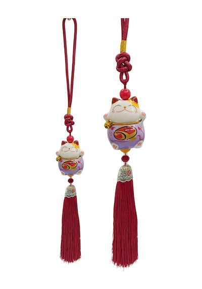 Feng Shui Maneki Neko Şans Kedisi Mor No.1