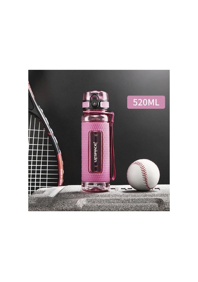 Uzspace Fiftyfifty 520ml Tritan Su Matarası Silikon Korumalı Kaydırmaz Gövde Pembe Çok Renkli