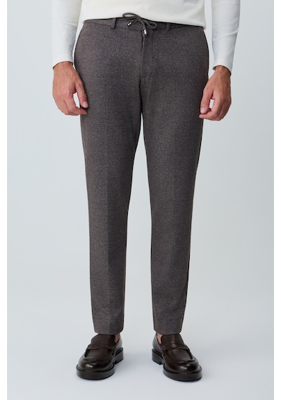 Morven Erkek Kahve Örme Trend Çizgili Slim Fit Pantolon 26ks003007400 Kahve