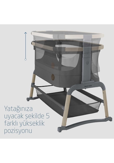 Maxi-Cosi Maxi Cosi Iora Air Sallanabilen Ahşap Görünümlü Anne Yanı Beşik Beyond Graphite