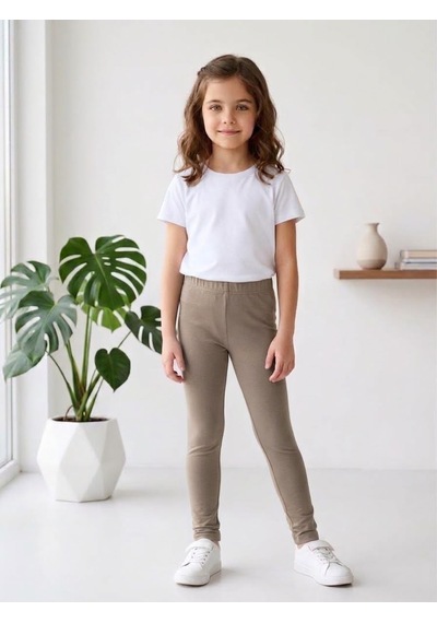 Merdia Kids Kız Çocuk 7'li Tayt Çok Renkli Pamuklu Mevsimlik Likralı Siyah