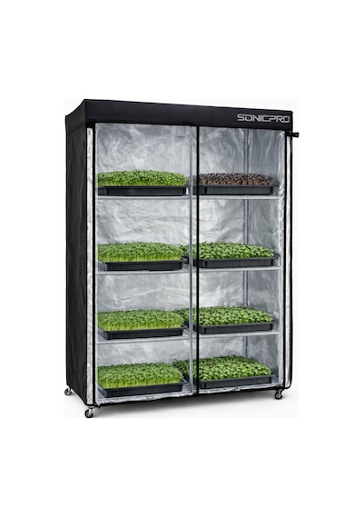 Sonicpro Bitki Yetiştirme Kabini 120x40x160 Microgreen Model Raflı Tekerli