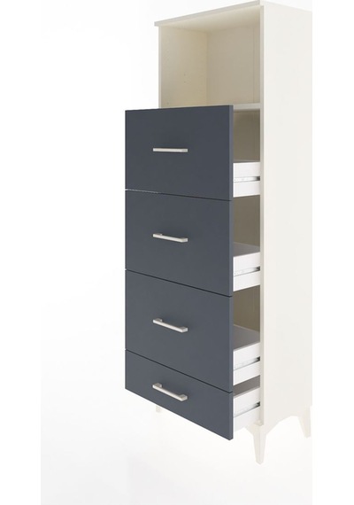 Arges Dolap Tek Raflı 4 Çekmeceli 60x30x163 Aytaşı-antrasit Aytaşı