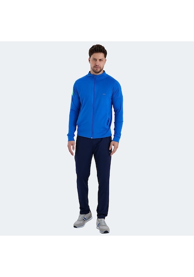 Slazenger RARELY Erkek Fermuarlı Dik Yaka Cepli Saks Mavi Eşofman Takımı