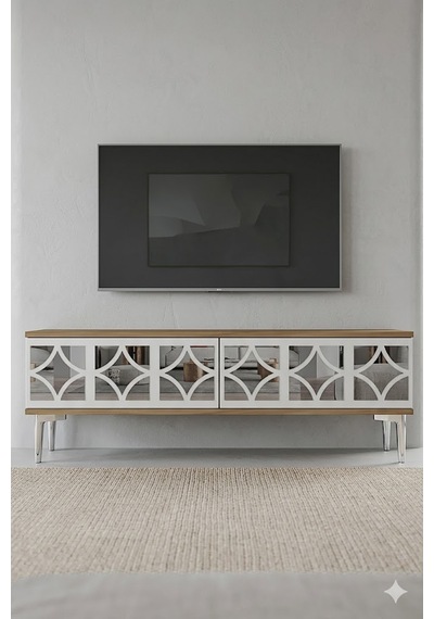 Tsa1236dbs Öz Tv Sehpası Safirmeşe-beyaz-silver 120cm Tsa1236dbs Öz Tv Sehpası Safirmeşe-beyaz-silver 120cm