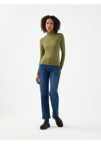 Slim Fit Kadın Bluz U.kol Haki