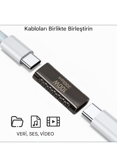 Type C Dişi Dişi Çevirici 100w 20gbps 8k 60hz Ses Ve Video İletimi