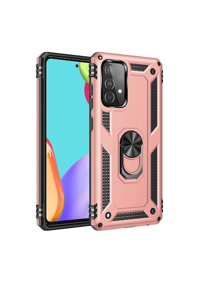 Newface - 625 - Samsung Galaxy A32 Kılıf Sofya Yüzüklü Silikon Kapak - Kmrsfres - - Rose