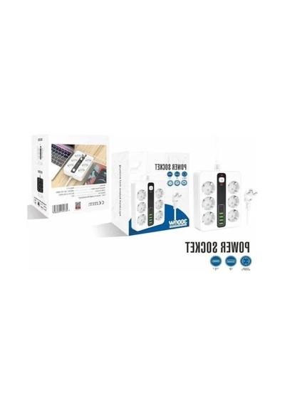 6'lı Priz, 4 Usb Ve 2 Type-c Çıkışı İle Kullanıma Uygun 0