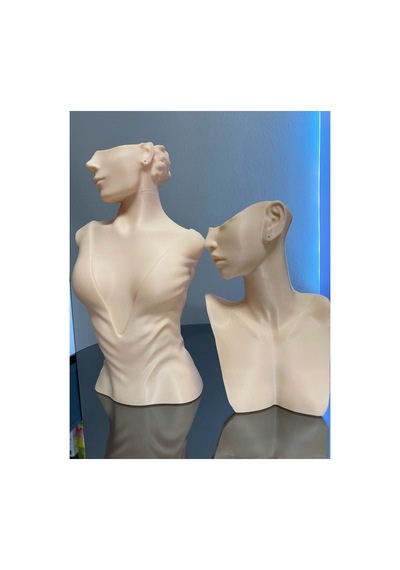 Ten Rengi 2'li Manken Set, Dekoratif Takı Mankeni, Takı Standı, Takı Organizeri