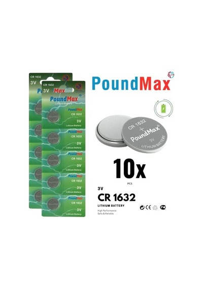 Poundmax 10 X 1632 Cr1632 Dl1632 3v Lityum Madeni Para Pilleri