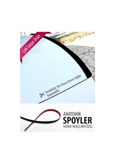 Tiger Marketing Lada Samara Uyumlu Bagaj Üstü Spoiler, 3,6 Cm X 135 Cm, Siyah