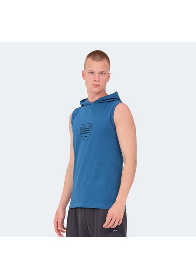 Slazenger VERSIO IN Erkek Kolsuz Baskılı Petrol Tişört