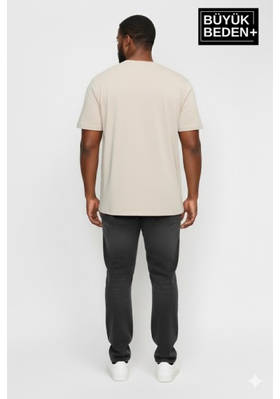 Superlife Büyük Beden Erkek Basic Tişört Pamuklu Düz T-shirt 3xl-6xl Spr26bts510 Bej Superlife Büyük Beden Erkek Basic Tişört Pamuklu Düz T-shirt 3xl-6xl Spr26bts510 Bej
