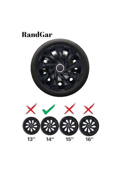 Daewoo Tico 14 İnç Jant Kapağı 4 Adet Siyah S120 Rand