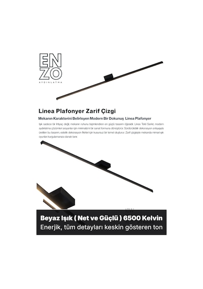 Linea Sensörsüz Aşağı Işık - Tavan Plafonyer Beyaz Işık