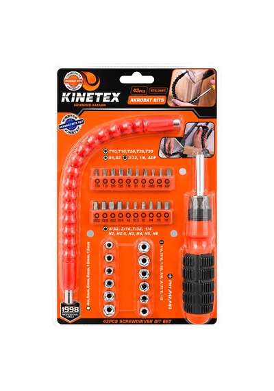 43pcs Silikon Sap Akrobat Uzatmalı Tornavida Bits Seti Manyetik Uç Tutucu Ktx-3451 5492
