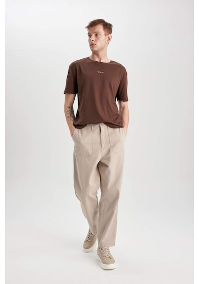 DeFacto Gabardin Pantolon Baggy Fit Bol Rahat Kesim Cepli Düz Paça B4762AX24SPGR302