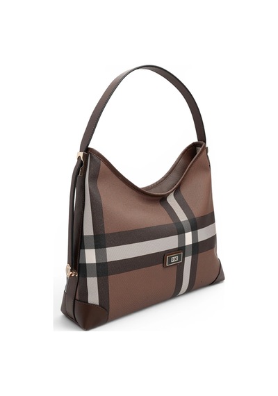Silver & Polo Kadın Omuz Çantası Sp1285 Ekose-kahve