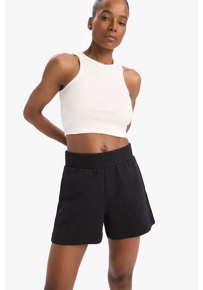 DeFactoFit Oversize Geniş Kalıp Kısa Paça Sporcu Şort C6135AX25SMBK81 Siyah