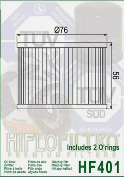 Hiflo Hf401 1990-2002 Kawasaki Zzr 250 Uyumlu Yağ Filtresi