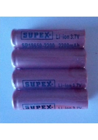 Supex 3.7V 18650 Model 2200 Mah Düz Kafa Li-On Pil
