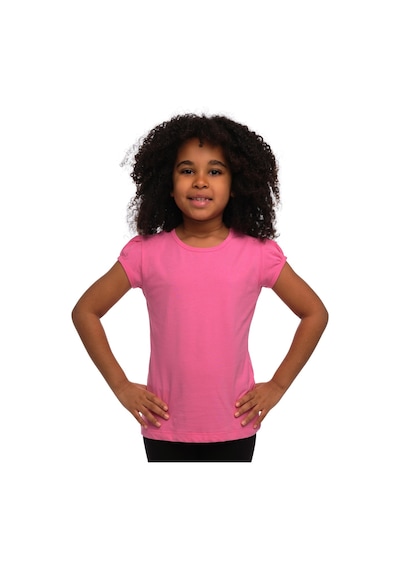 Lovetti Şeker Pembe Kız Çocuk Kısa Kollu Basıc Tişört Pembe