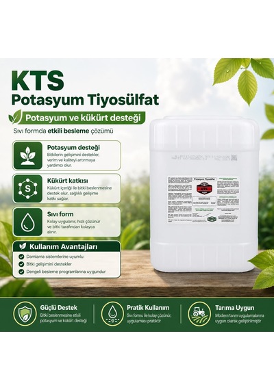 Kts Potasyum Tiyosülfat Sıvı Gübre 20 Litre 20 KG