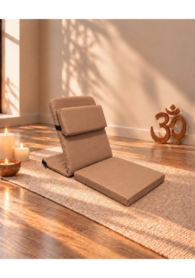 Meditasyon Sandalyesi İlave Yastıklı Backjack Xl Yoga, Nefes, Meditasyon Sandalyesi Duck Kumaş Açık Kahverengi