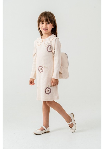 Xo Kids Kız Çocuk Elbise 4-7 Yaş 52032 Bej