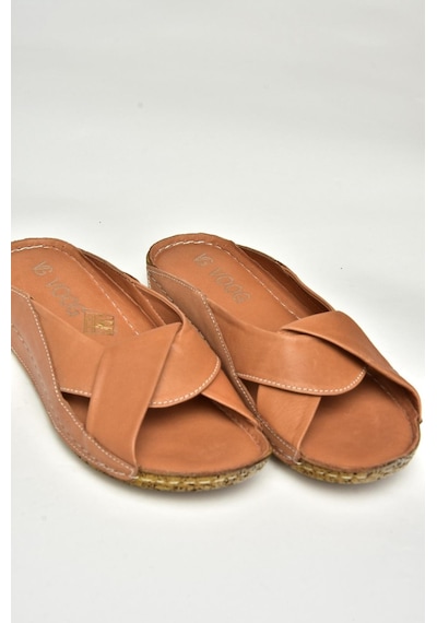 Fox Shoes U555060003 Taba Hakiki Deri Terlik Taba-hakiki Deri Taba