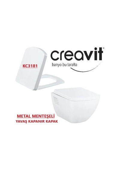 Creavit Tp326 Asma Klozet + Kc3181 Metal Menteşeli Yavaş Kapanır Creavit Tp326 Asma Klozet + Kc3181 Metal Menteşeli Yavaş Kapanır