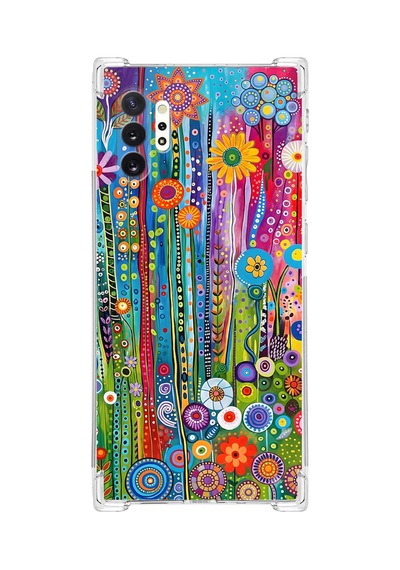 Printify Samsung Galaxy Note 10 Pro İle Uyumlu Düşlerin Dansı Serisi Folklorik Bahçe Tasarımlı Uv Baskılı Köşe Korumalı Antişok Kılıf Şeffaf
