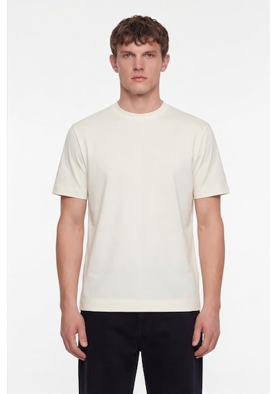 Sabri Özel Erkek Açık Krem Normal Kesim Regular FitPamuk Dokuma Bisiklet Yaka Basic T-shirt Sabri Özel Erkek Açık Krem Normal Kesim Regular FitPamuk Dokuma Bisiklet Yaka Basic T-shirt