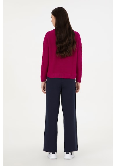 U.S. Polo Assn. Kadın Lacivert Loose Fit Triko Pantolon 50293068-VR033