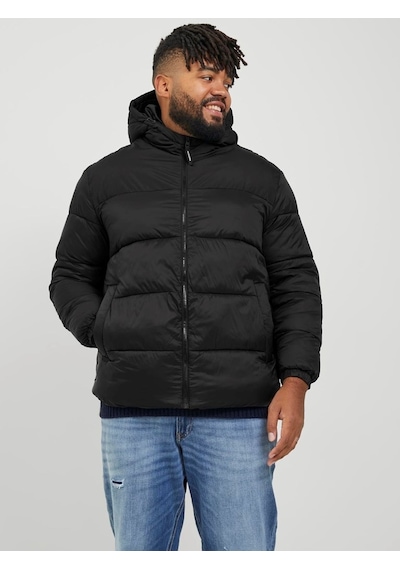 Jack & Jones Jack&Jones Kapüşonlu Büyük Beden Siyah Erkek Mont 12243520 Siyah