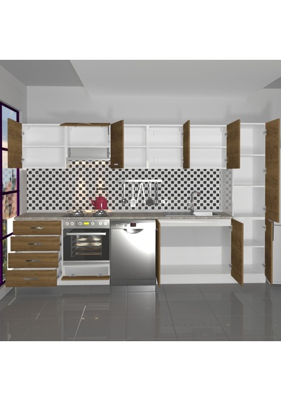 Decoraktiv Elite 325q Ankastre Fırın Modüllü Mdf Hazır Mutfak Dolabı - Tezgah Dahil - Naturel Pera Meşe Decoraktiv Elite 325q Ankastre Fırın Modüllü Mdf Hazır Mutfak Dolabı - Tezgah Dahil - Naturel Pera Meşe