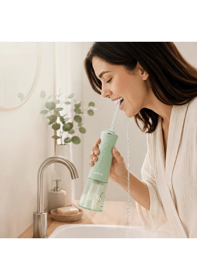 Steriball Oral Irrigator Ağız Duşu Yeşil - 4 Temizlik Modu 360 Dönebilen Başlık 0,60 Mm İnce Su Akışı Yüksek Frekanslı Su Darbesi
